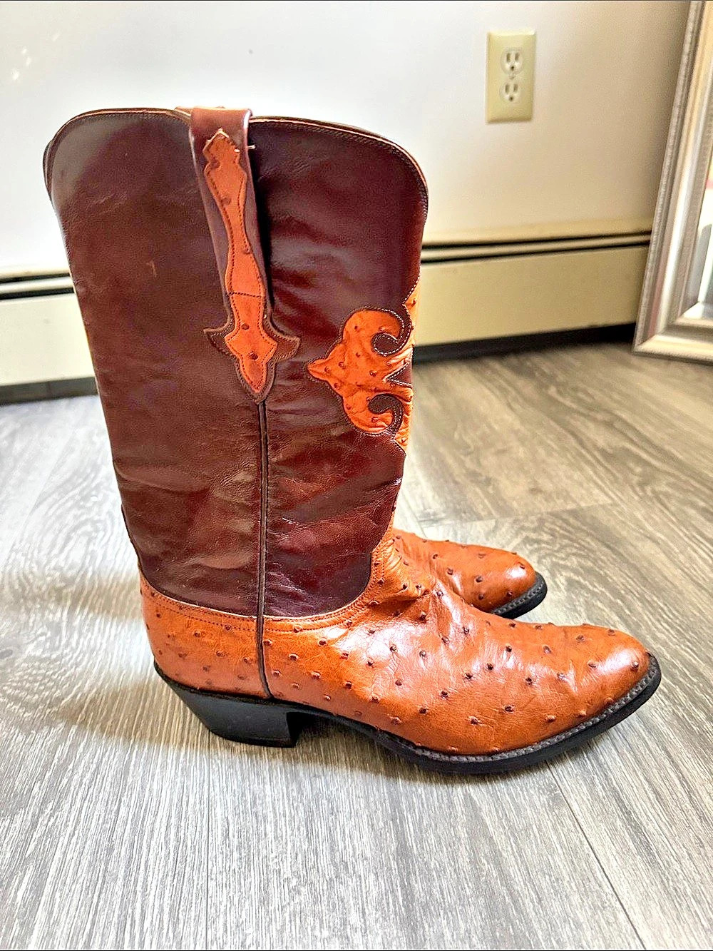 Lucchese Classics Handmade Ostrich Print Western Boots men’s US 10 D